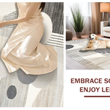 Ultra Soft Area Rug, Non Slip, Stain Resistant, Washable Area Rugs for Living Room, Bedroom, Elegant Plush Abstract Touch(Gray)