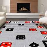 Ultra Soft Area Rug, Non Slip, Stain Resistant, Washable Area Rugs for Living Room, Bedroom, Contemporary Bold Color Contrast(Red)