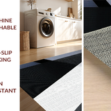 Ultra Soft Area Rug, Non Slip, Stain Resistant, Washable Area Rugs for Living Room, Bedroom, Modern Striking Monochrome Design(Black)