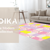 Ultra Soft Area Rug, Non Slip, Stain Resistant, Washable Area Rugs for Living Room, Bedroom, Whimsical Bunny Spring Aesthetic(Pink)