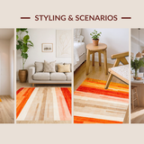 Ultra Soft Area Rug, Non Slip, Stain Resistant, Washable Area Rugs for Living Room, Bedroom, Stylish Warm Tones Trellis Design(Orange)