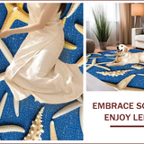Ultra Soft Area Rug, Non Slip, Stain Resistant, Washable Area Rugs for Living Room, Bedroom, Vibrant Ocean Bedroom Non-Shedding Area Rug(Blue)