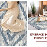 Ultra Soft Area Rug, Non Slip, Stain Resistant, Washable Area Rugs for Living Room, Bedroom, Coastal Nautical Striped Aesthetic(Blue)