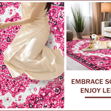 Ultra Soft Area Rug, Non Slip, Stain Resistant, Washable Area Rugs for Living Room, Bedroom, Pink Boho Vintage Playroom Carpet with Non-Slip Design(Pink)