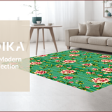 Ultra Soft Area Rug, Non Slip, Stain Resistant, Washable Area Rugs for Living Room, Bedroom, Vintage Floral Bedroom Low Pile Soft Carpet(Green)