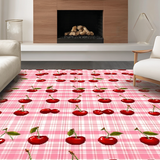 Ultra Soft Area Rug, Non Slip, Stain Resistant, Washable Area Rugs for Living Room, Bedroom, Charming Pink Fruit Aesthetic(Red)