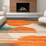 Ultra Soft Area Rug, Non Slip, Stain Resistant, Washable Area Rugs for Living Room, Bedroom, Dynamic Textured Color Fusion(Orange)
