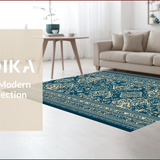 Ultra Soft Area Rug, Non Slip, Stain Resistant, Washable Area Rugs for Living Room, Bedroom, Rustic Neutral Farmhouse Kitchen Non-Slip Rug Set(Blue)