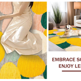 Ultra Soft Area Rug, Non Slip, Stain Resistant, Washable Area Rugs for Living Room, Bedroom, Lively Decorative Floral Arrangement(Yellow)