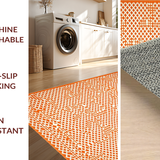 Ultra Soft Area Rug, Non Slip, Stain Resistant, Washable Area Rugs for Living Room, Bedroom, Elegant Minimalist Diamond Motif(Orange)
