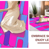 Ultra Soft Area Rug, Non Slip, Stain Resistant, Washable Area Rugs for Living Room, Bedroom, Cute Minimalist Floral Geometry(Pink)