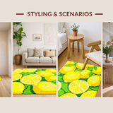 Ultra Soft Area Rug, Non Slip, Stain Resistant, Washable Area Rugs for Living Room, Bedroom, Joyful Kitchen Citrus Arrangement(Yellow)