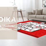 Ultra Soft Area Rug, Non Slip, Stain Resistant, Washable Area Rugs for Living Room, Bedroom, Stylish Red and White Contrast(Red)
