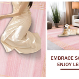 Ultra Soft Area Rug, Non Slip, Stain Resistant, Washable Area Rugs for Living Room, Bedroom, Striking Soft Velvet Symmetrical Style(Pink)