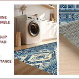 Ultra Soft Area Rug, Non Slip, Stain Resistant, Washable Area Rugs for Living Room, Bedroom, Modern Denim Home Office High-Traffic Area Rug(Blue)