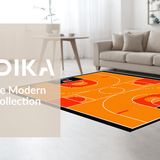 Ultra Soft Area Rug, Non Slip, Stain Resistant, Washable Area Rugs for Living Room, Bedroom, Youthful Circular Playtime Design(Orange)