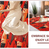 Ultra Soft Area Rug, Non Slip, Stain Resistant, Washable Area Rugs for Living Room, Bedroom, Vibrant Aquatic Artistry Theme(Red)