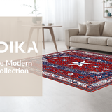 Ultra Soft Area Rug, Non Slip, Stain Resistant, Washable Area Rugs for Living Room, Bedroom, Eclectic Cheerful Entryway Decor(Red)