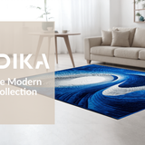 Ultra Soft Area Rug, Non Slip, Stain Resistant, Washable Area Rugs for Living Room, Bedroom, Vibrant Abstract 3D Illusion(Blue)