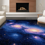 Ultra Soft Area Rug, Non Slip, Stain Resistant, Washable Area Rugs for Living Room, Bedroom, Whimsical Starfield Design Element(Blue)