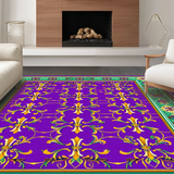 Ultra Soft Area Rug, Non Slip, Stain Resistant, Washable Area Rugs for Living Room, Bedroom, Transitional Carnival Inspired Decor(Purple)