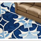 Ultra Soft Area Rug, Non Slip, Stain Resistant, Washable Area Rugs for Living Room, Bedroom, Waterproof Plastic Straw(Blue)