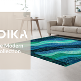 Ultra Soft Area Rug, Non Slip, Stain Resistant, Washable Area Rugs for Living Room, Bedroom, Artistic Octopus Tentacle Patterned Rug for Unique Indoor Spaces(Blue)