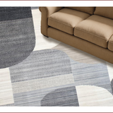 Ultra Soft Area Rug, Non Slip, Stain Resistant, Washable Area Rugs for Living Room, Bedroom, Sleek Monochrome Ogee Motif(Gray)