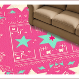 Ultra Soft Area Rug, Non Slip, Stain Resistant, Washable Area Rugs for Living Room, Bedroom, Funny Hot Pink Western Kitchen Rug for Cowgirl Decor(Pink)