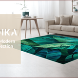 Tropical Leaf Motif with Textures(Blue)