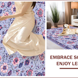 Ultra Soft Area Rug, Non Slip, Stain Resistant, Washable Area Rugs for Living Room, Bedroom, Boho Floral Machine Washable(Purple)