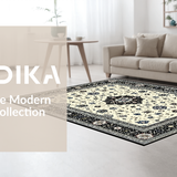 Ultra Soft Area Rug, Non Slip, Stain Resistant, Washable Area Rugs for Living Room, Bedroom, Rustic Neutral Tone Floral Pattern(White)