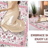 Ultra Soft Area Rug, Non Slip, Stain Resistant, Washable Area Rugs for Living Room, Bedroom, Modern Faded Flower Pattern(Pink)