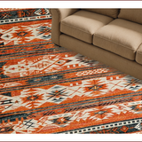 Ultra Soft Area Rug, Non Slip, Stain Resistant, Washable Area Rugs for Living Room, Bedroom, Geometric Rich Sunset Palette(Orange)