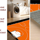 Ultra Soft Area Rug, Non Slip, Stain Resistant, Washable Area Rugs for Living Room, Bedroom, Lively Graphic Sports Circle(Orange)
