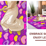 Ultra Soft Area Rug, Non Slip, Stain Resistant, Washable Area Rugs for Living Room, Bedroom, Charming Fun-Filled Aesthetic Design(Purple)