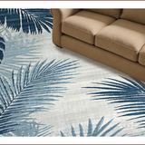 Ultra Soft Area Rug, Non Slip, Stain Resistant, Washable Area Rugs for Living Room, Bedroom, Rustic Blue Toned Botanical Charm(Blue)