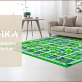 Ultra Soft Area Rug, Non Slip, Stain Resistant, Washable Area Rugs for Living Room, Bedroom, Whimsical Traffic Pattern Rug(Green)