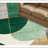 Ultra Soft Area Rug, Non Slip, Stain Resistant, Washable Area Rugs for Living Room, Bedroom, Chic Earthy Abstract Motif(Green)