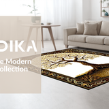 Ultra Soft Area Rug, Non Slip, Stain Resistant, Washable Area Rugs for Living Room, Bedroom, Transitional Ethnic Design Sensibility(Gold)