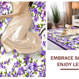 Ultra Soft Area Rug, Non Slip, Stain Resistant, Washable Area Rugs for Living Room, Bedroom, Vivid Pastoral Leaf Motif(Purple)
