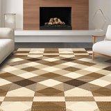 Ultra Soft Area Rug, Non Slip, Stain Resistant, Washable Area Rugs for Living Room, Bedroom, Rustic Earthy Tiled Aesthetic(Beige)