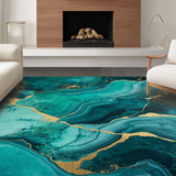 Dreamy Teal and Gold Harmony(Blue)