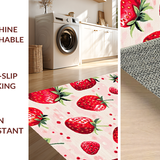 Ultra Soft Area Rug, Non Slip, Stain Resistant, Washable Area Rugs for Living Room, Bedroom, Charming Playful Fruit Motif(Red)