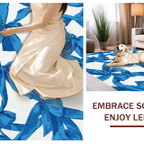 Ultra Soft Area Rug, Non Slip, Stain Resistant, Washable Area Rugs for Living Room, Bedroom, Graceful Azure Bow Tie Decorative Rug With Girlish Aesthetic For Chic Spaces(Blue)