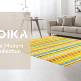 Ultra Soft Area Rug, Non Slip, Stain Resistant, Washable Area Rugs for Living Room, Bedroom, Whimsical Colorful Layered Patterns(Yellow)