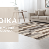 Ultra Soft Area Rug, Non Slip, Stain Resistant, Washable Area Rugs for Living Room, Bedroom, Elegant Graphite Diamond Motif(Beige)