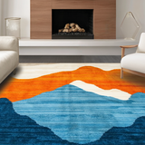 Ultra Soft Area Rug, Non Slip, Stain Resistant, Washable Area Rugs for Living Room, Bedroom, Radiant Fluid Color Harmony(Orange)