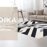 Ultra Soft Area Rug, Non Slip, Stain Resistant, Washable Area Rugs for Living Room, Bedroom, Chic Striped Rug for Front Door and Patio(Black)