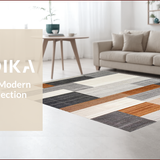 Ultra Soft Area Rug, Non Slip, Stain Resistant, Washable Area Rugs for Living Room, Bedroom, Chic Neutral Toned Geometric Motif(Gray)